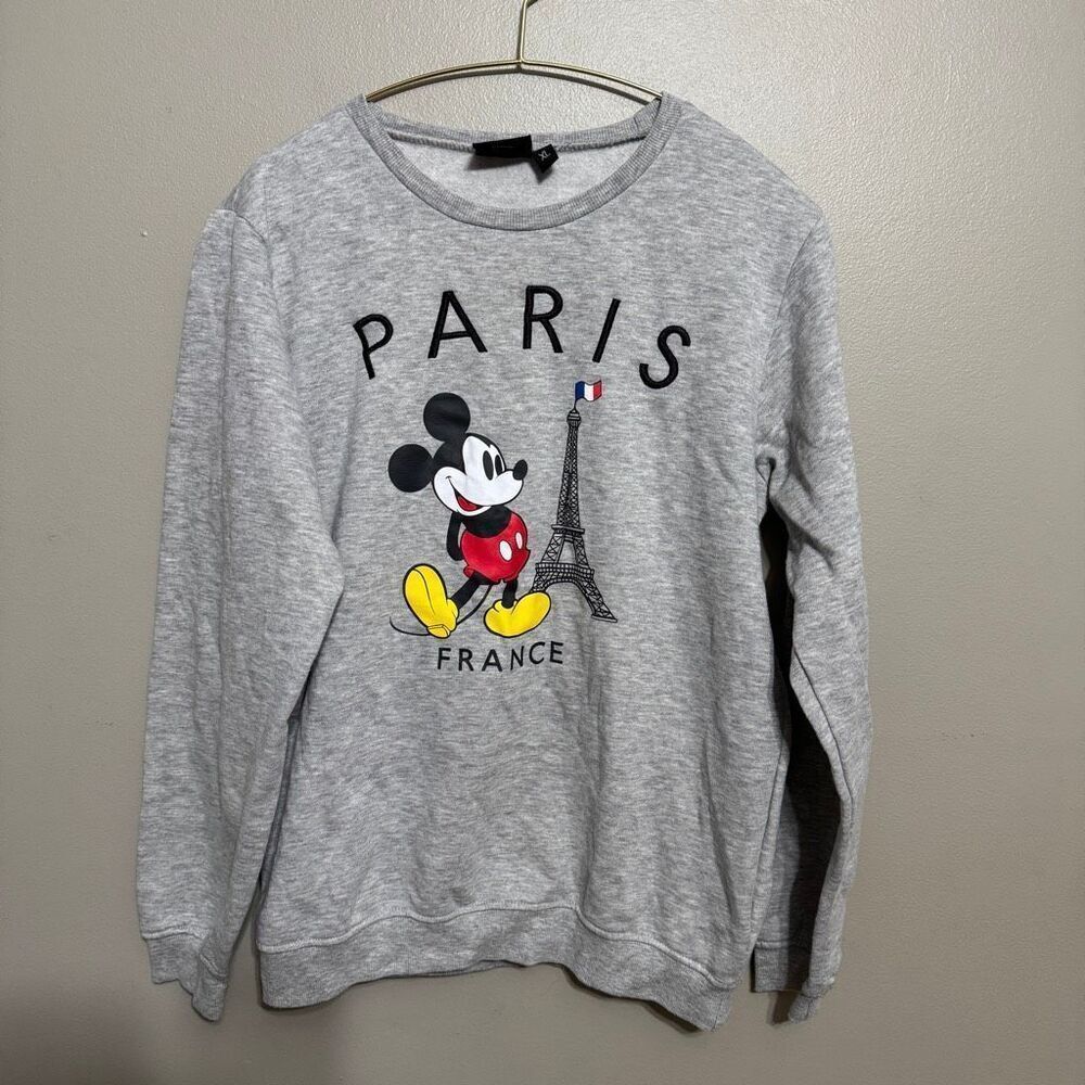 Disney gray Mickey Paris crewneck sweatshirt size XL